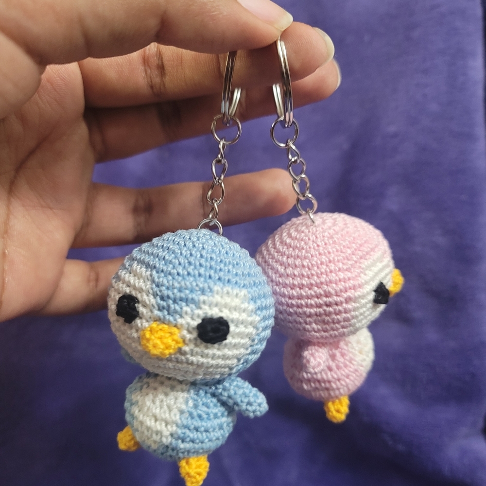 Crochet Penguin Keychain Amigurumi Cute Handmade Animal Keychain Charm